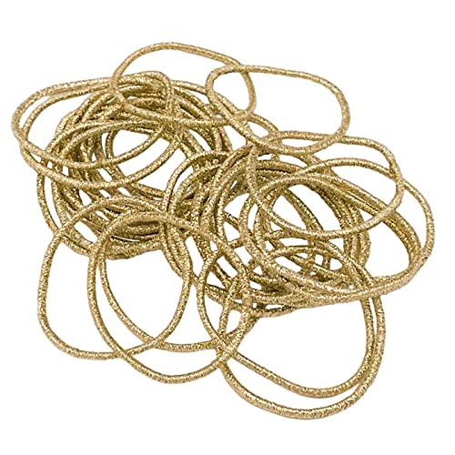 HAARallerliebst Pack of 30 Thin Golden Hair Bobbles, 1.5 mm Thick Metal-Free Cable Bobbles for Women Girls & Men - Image 2
