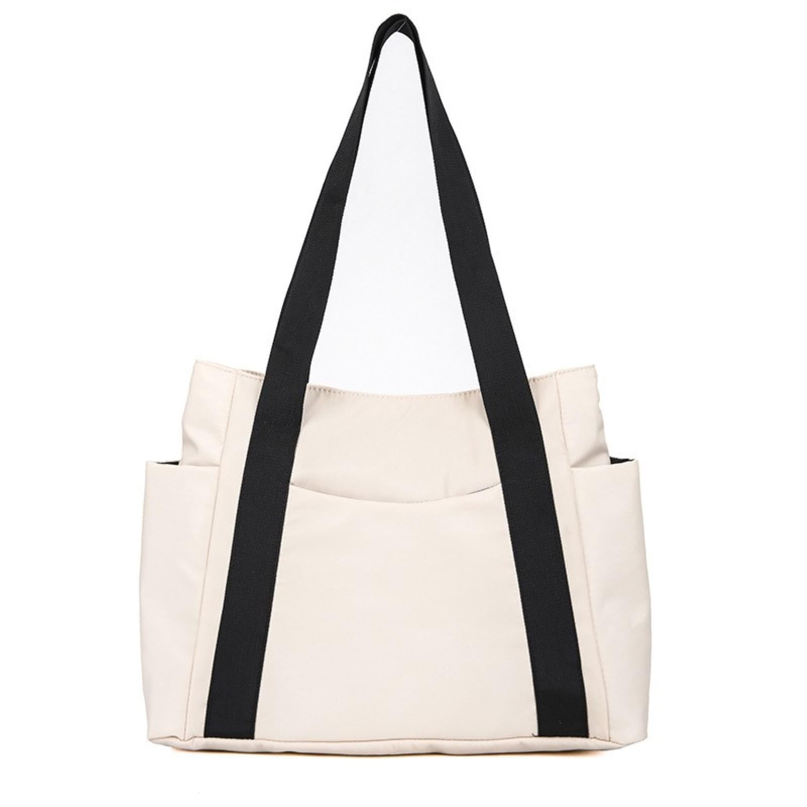 Damentaschen Frauen Nylon Pendler Schulter Handtasche, Große Kapazität Urlaub Handtasche-White