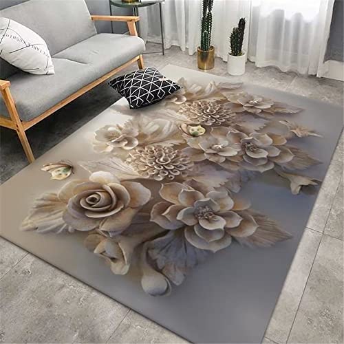 Tapis antidérapant et durable gris à motifs pour chambre