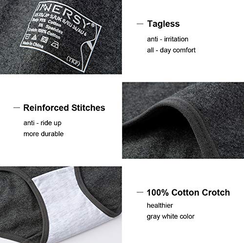 Image of INNERSY Womens Underwear Cotton Hipster Panties Regular & Plus Size 6-Pack