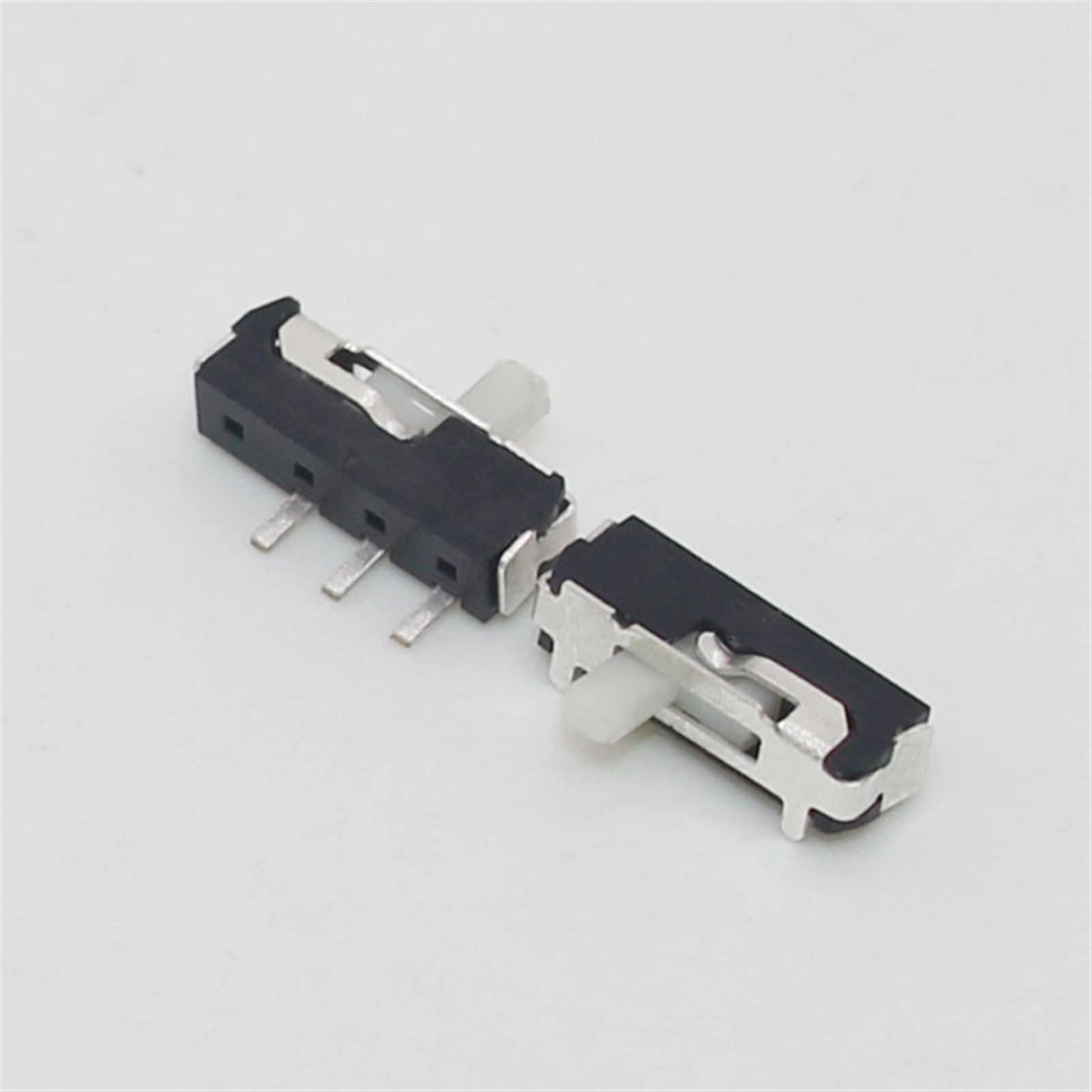 Industrieschalter 10 Stück 3-poliger Mini-Schiebeschalter EIN- 2-Position Mikro-Schiebe-Kippschalter Miniatur-Horizontal-Schiebeschalter Weiße Mikro-Endschalter xiaguolingsm