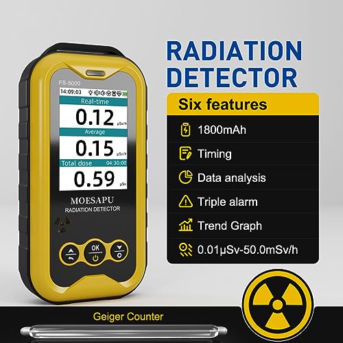 Moesapu FS5000 Geiger Counter Nuclear Radiation Detector Nuclear Water Seafood Detection Radiation Dosimeter thumb #2