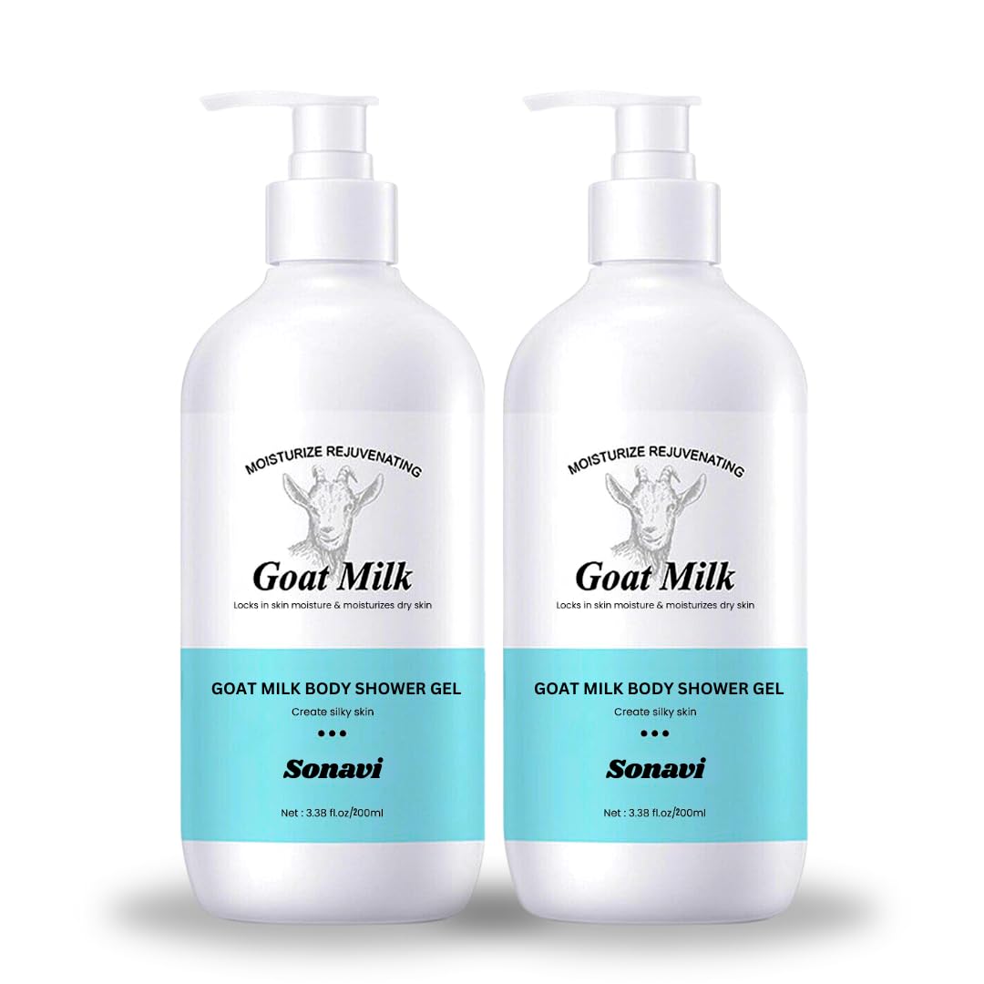 Sonavi Goat Milk Skin Shower Gel | Body Wash for Men | Body Wash For Women | Moisturizes Dry Skin Body Washhh 400ml (PACK OF 2)