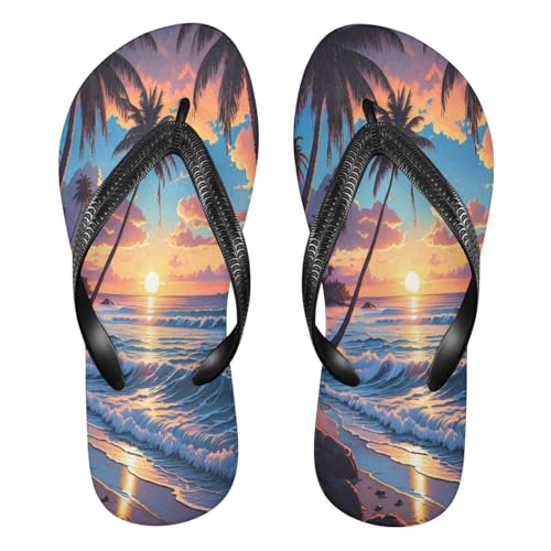 STAYTOP Beach Sunset Flip Flops Sandals of Men's & Women's,Sandals Beach Slippers Shower Slides