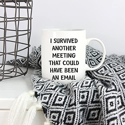 Funny Office Coffee Mug - "I Survived Another Meeting" 11 Oz - Image 5