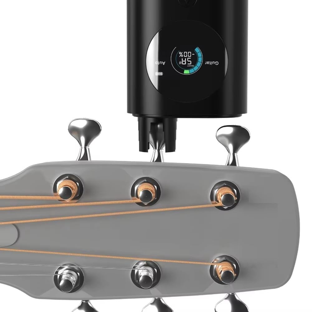 Afinador automático inteligente de guitarra, pantalla LCD a todo color, metrónomo y manivela de cuerda, para guitarras eléctricas, guitarras acústicas