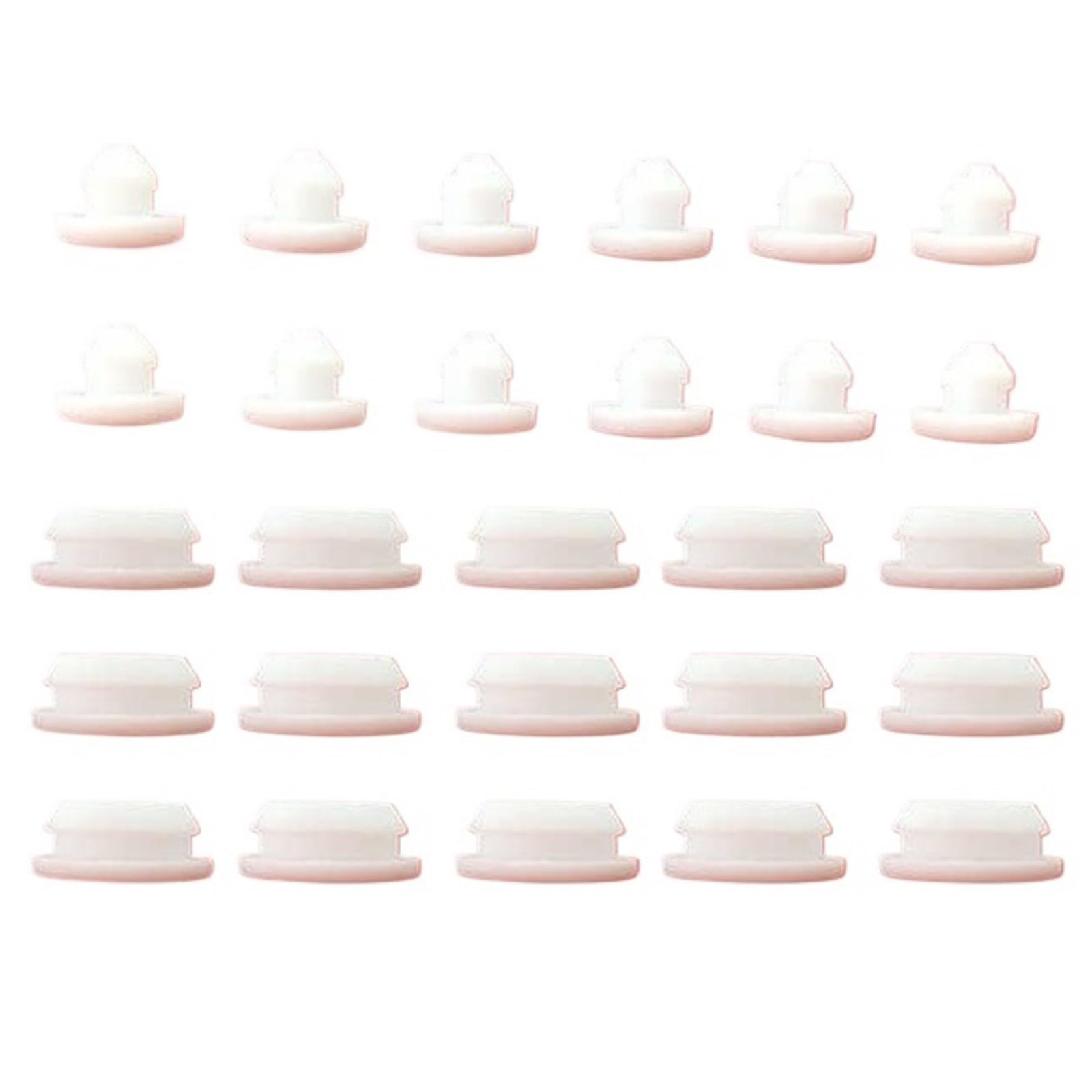 Tapa de goma silicona a presión blanca, 2,5-60,6mm, tipo T, cubierta tapón orificio, tapa ciega, inserciones tubo, sellado(White-5pcs,A 38.6mm (XY-0104))
