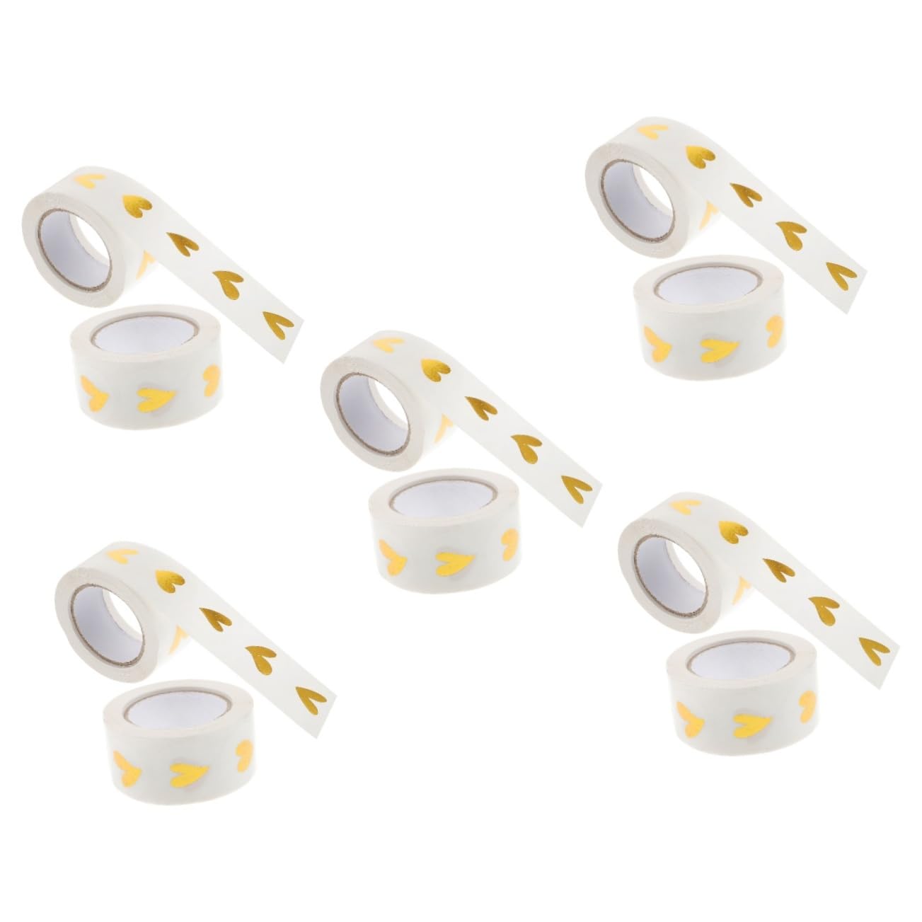 DOITOOL 5000 Stück Herz Aufkleber Transparent Selbstklebend Goldene Etiketten für Hochzeit Geschenkverpackung Valentinstag Geburtstag Umschläge Deko