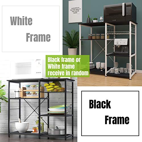 SogesHome 3-Tier Microwave Stand Cart with Storage and Drawer Kitchen Baker's Rack Workstation Shelf Black, SH-W5s-BK