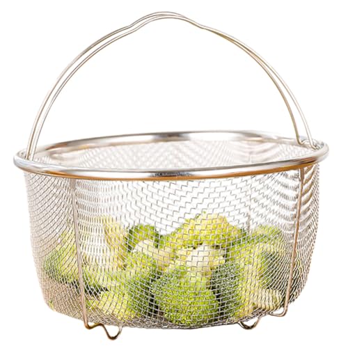 KAILIKETIY 手提式蒸籠 小型多機能キッチンストレーナー フルーツ野菜水切りバスケット 耐久性製 便利なハンドル付き調理用容器