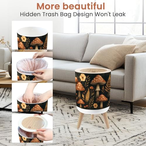 Bote de basura con tapa, diseño boho vintage, 1.8 galones miniatura 4