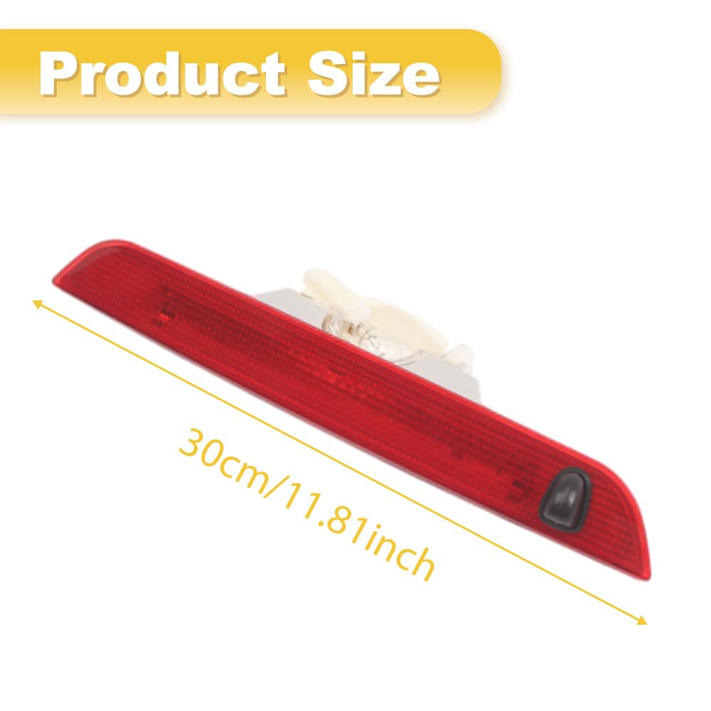 Riloer Terza Luce Freno Centrale Alto Montaggio Lampada di Stop 6S61-13N408-AA 1pz Rosso | Compatibile con Ford Fiesta 5 porte Hatchback 2005-2008, 6S61-13N408-AA 1363489, lampadina alogena