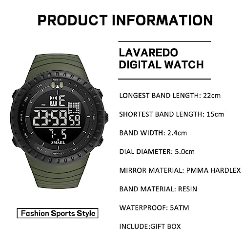 Image of L LAVAREDO Digital Men's Watch (Black Dial Black Colored Strap)