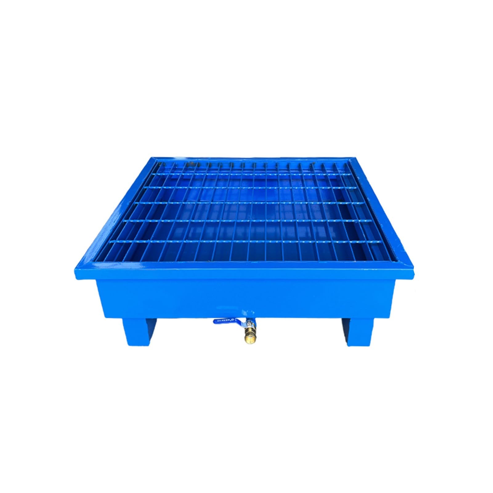 Plate-forme de confinement robuste, plate-forme anti-déversement pour bidons, plateau portable industriel pour le confinement des bidons d'huile, plateau anti-déversement avec grille supérieure