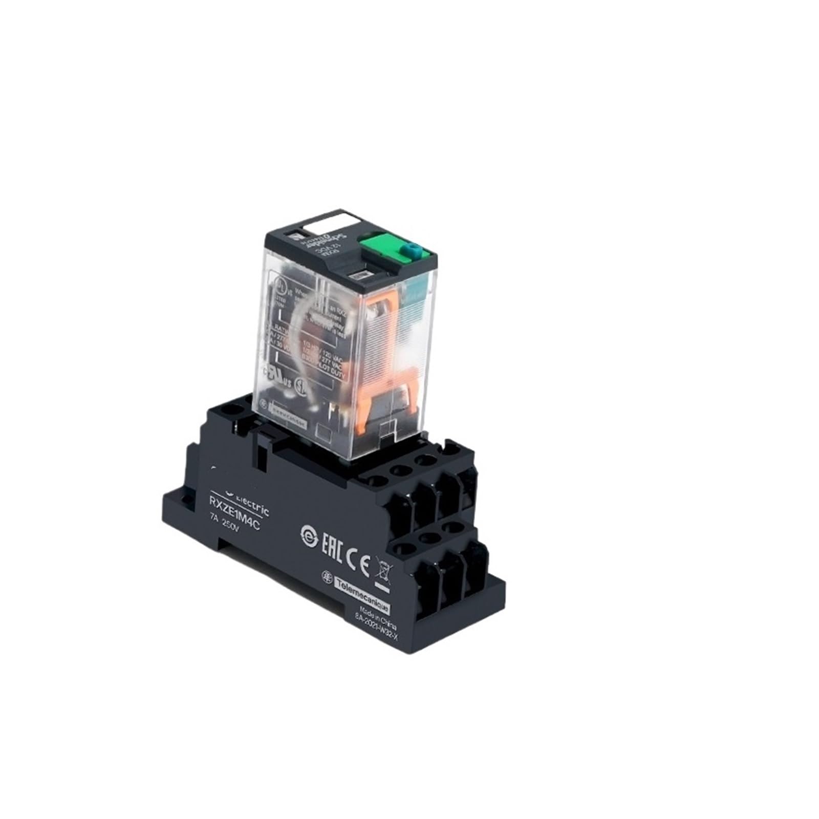 Relé electromecánico RXM2LB2BD intermedio con base integrada de 2 polos control AC 220V 3