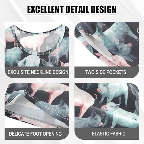 Pig Animal Cute Pajama Set Pajamas Sleepwear Nightwear Loungewear Clothes Set B04028214