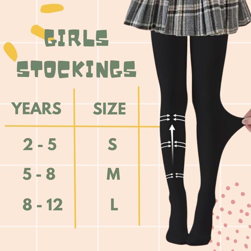 Image of Tights for Girls | Thermal Fur Stockings | Winter Warm Fleece Lined Footed Tights Leggings High Waist Pantyhose