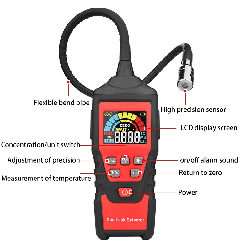 Gas Leak Detector,HT601B+ Professional Natural Gas Detector with Audible & Visual Alarm, Propane for Home,Portable Gas Sniffer to Locate Combustible Gas Leak Sources Like Methane 2