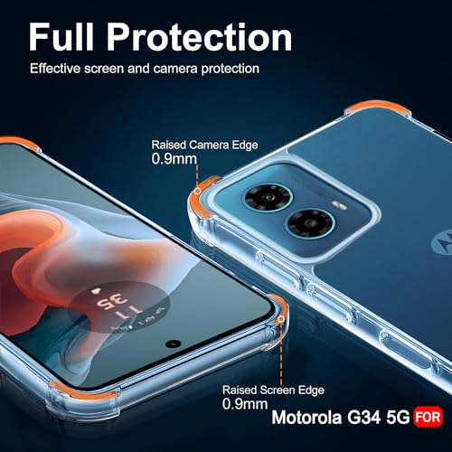 Image of TheGiftKart Crystal Clear Back Cover Case for Motorola Moto G34 / G45 5G | Shockproof Soft TPU Case | Cushioned Edges for Ultimate Protection Back Cover Case (TPU, Transparent)