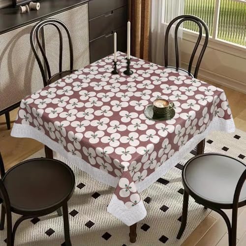 Image of Dakshya Industries PVC Waterproof Square Table Cover 48x48 Inch for 4 Seater Dining Table | Floral Printed Oilproof Stain Resistant Washable Plastic Table Cover, English