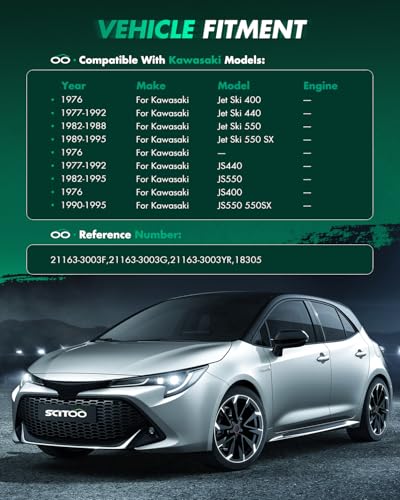 Image of SCITOO Starters New Compatible for Kawasaki(PWC) JS400 1976 400cc 1977-1992 440cc JS550 1982-1989 550cc JS550 550 SX 1990-1995 550cc 18305 SND0031
