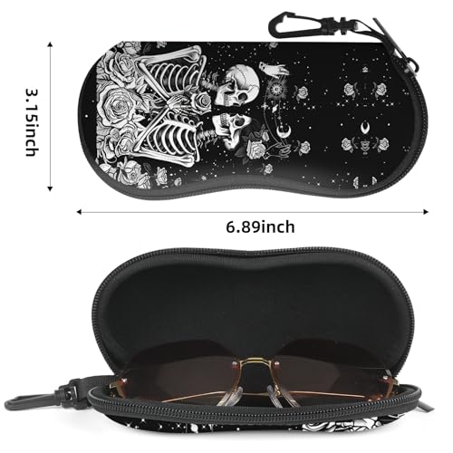 Image of Sunglasses Soft Case, Cute Ultra Light Portable Neoprene Zipper Eyeglass Glasses Case with Belt Clip for Men Women