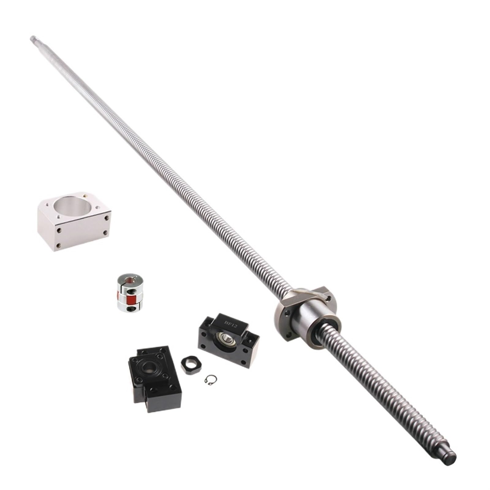 Vite a ricircolo di sfere CNC a movimento lineare Vite a ricircolo di sfere CNC ad alta precisione SFE1616 Vite a ricircolo di sfere 300 500 600mm Alloggiamento dado BK12 BF12 + accoppiamento 8*10 ( S