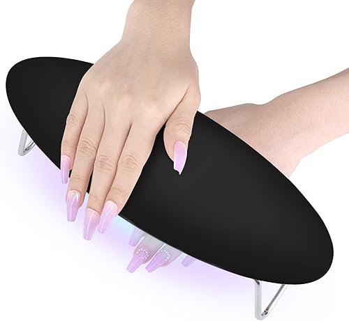 Lámpara de uñas 2 en 1 y reposamanos, reposamanos de uñas suave con luz de gel, lámpara LED de curado de uñas de 48 W, esmalte de gel para uñas