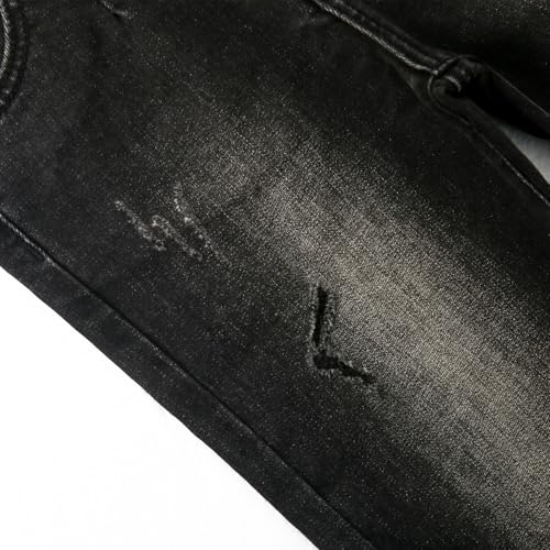 KIDSCOOL SPACE Little Girls Ruffled Elastic Waist Diagonal Pocket Denim Pants4