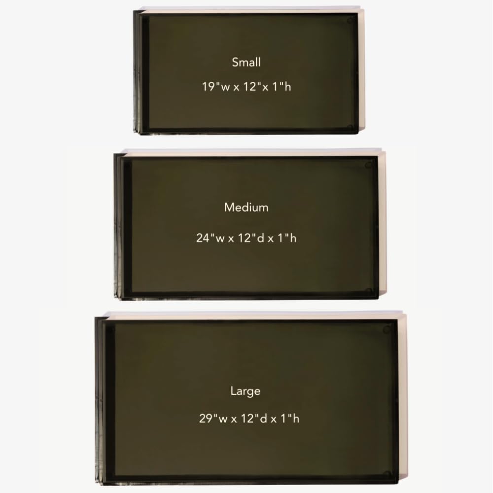 Hiddin Bronze Acrylic Pet Feeder Overflow Tray, Modern Spill Mat for Dogs and Cats, Protects Floors from Water and Food Mess, Durable Lucite Design, Easy to Clean, Pairs with Elevated Dog Bowl Stand