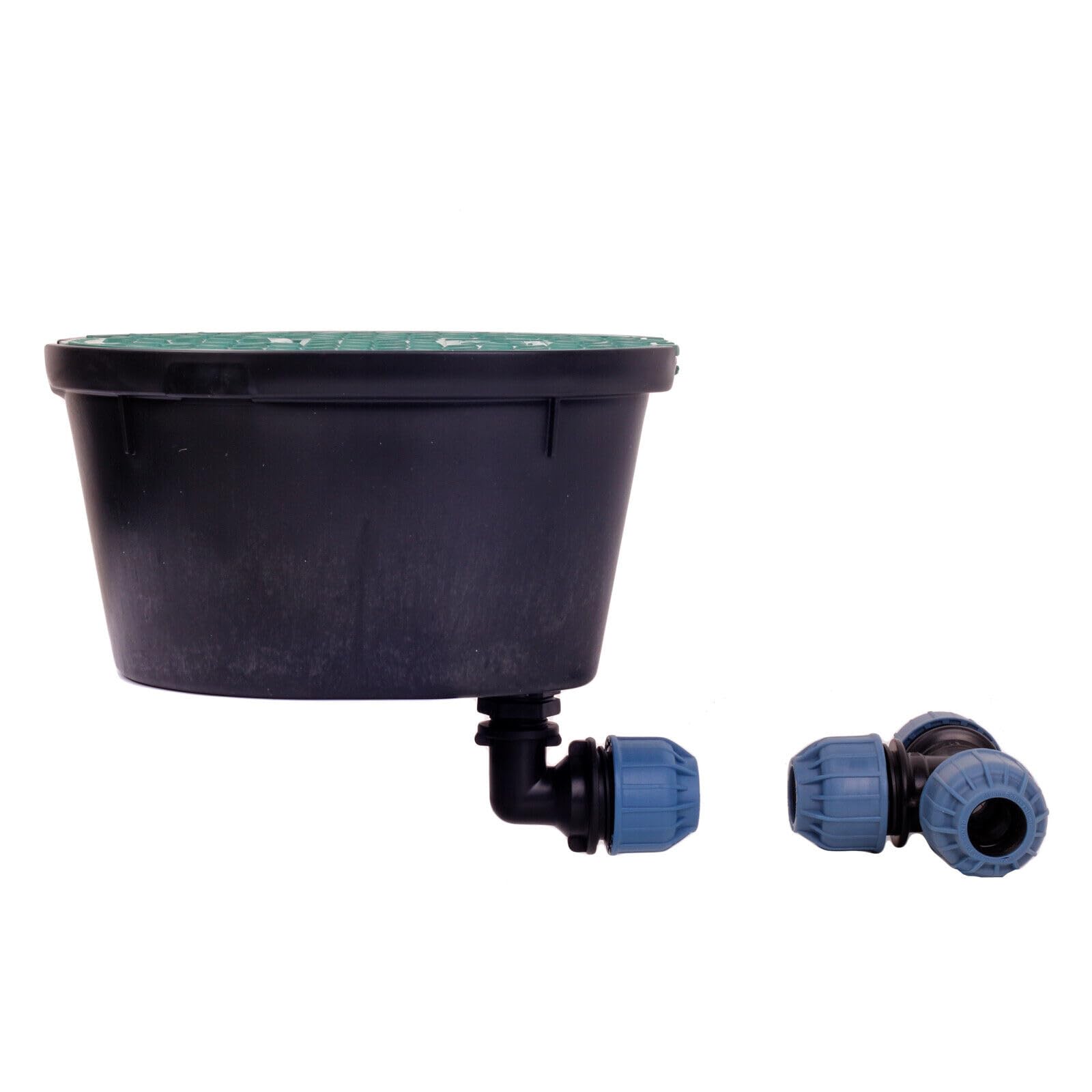 Verdone Wasserentnahmestelle Komplettset für PE-Rohr 25mm – Wassersteckdose mit Kugelhahn 3/4" + Elysee PE-Fittings (Winkel & T-Stück) + Schlauchanschluss – Wasseranschluss für die Wasserentnahme