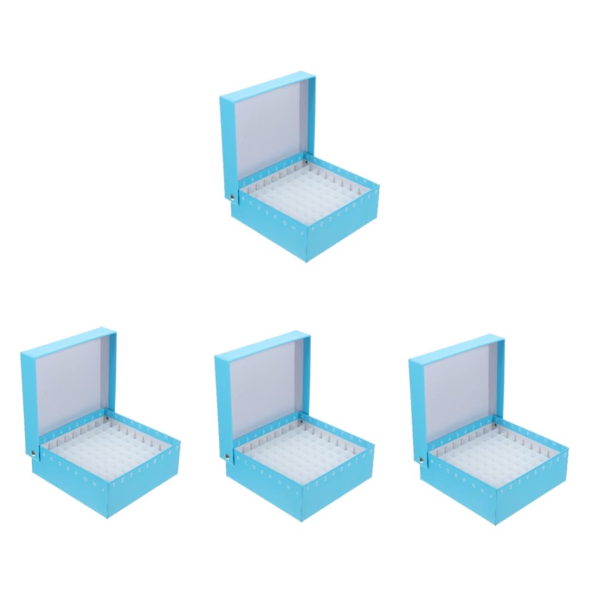 4 Pezzi Scatola per tubi criogenici organizzatore contenitore deposito di tubi contenitori supporto per provette da centrifuga portaprovette per microcentrifuga plastica Sky-blue