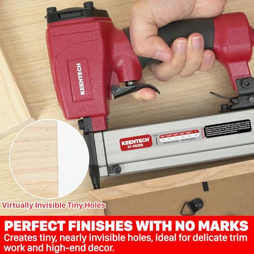 Image of KEENTECH Pneumatic Pin Nailer 23 Gauge, Pin Nail Gun with 2160pcs 5 /32 inch to 1 inch Pin Nails, Headless Air Micro Pinner with Exceptionally Low Jam Rate for Cabinets, Interior Decoration, Windows, Crafts