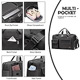 CarryFitness® Sports Gym Bag Duffle Bag with Shoes Compartment, Waterproof Weekend Bags for Women and Men, Hand Luggage Bag, Lightweight Holdall Hospital Overnight Bag - Black 37L - Image 5