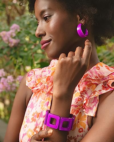 ZENZII Georgia Lightweight Chunky Open Hoop Resin Earrings with Butterfly Clasp for Women and Girls2