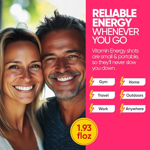 Image of Vitamin Energy Immune+ Extra Strength Energy Shot Strawberry Twist 10 Pack, 260mg Natural Caffeine, B-Vitamins, Citicoline, Green Tea, Immunity & Focus Support, Zero Sugar, Gluten-Free 1.93 fl oz
