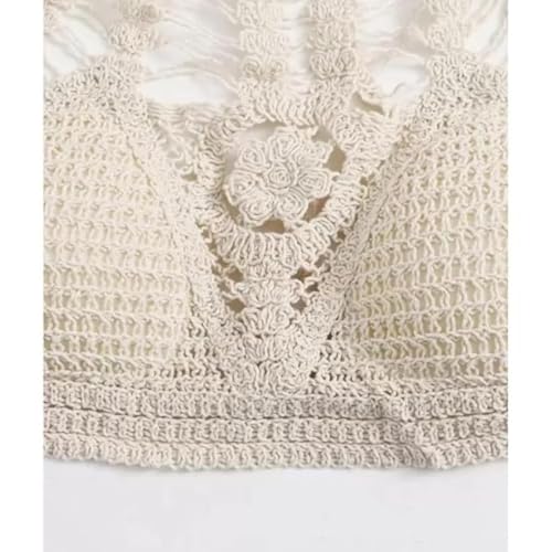 Image of NAIADES Women's Handmade Crochet Crop Top, Sleeveless Top for Women,Comfortable Fit