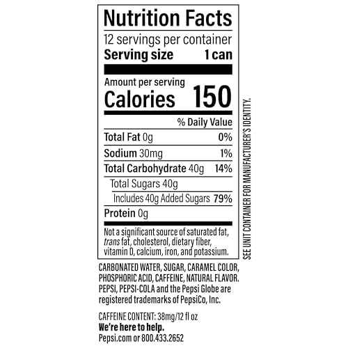 Image of Pepsi Real Sugar Soda, 12 Fl oz Cans, (12 Pack), Cola, Soda Pop (Packaging May Vary)