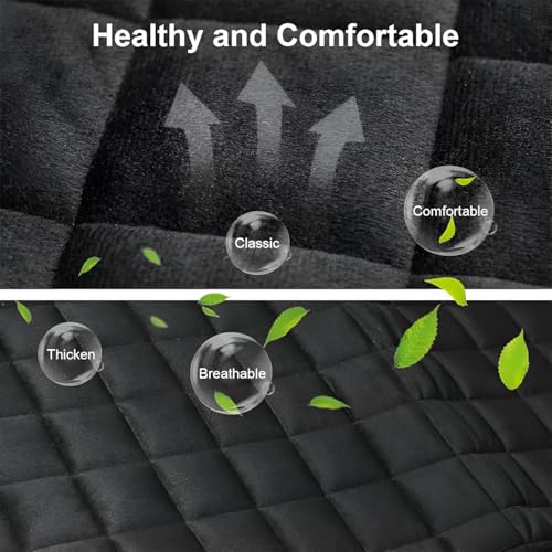 Image of Hicle Premium Car Seat Cushion Set - 3 Piece Anti-Slip PU Leather Seat Covers for Front & Rear Seats - Universal Fit (Black)