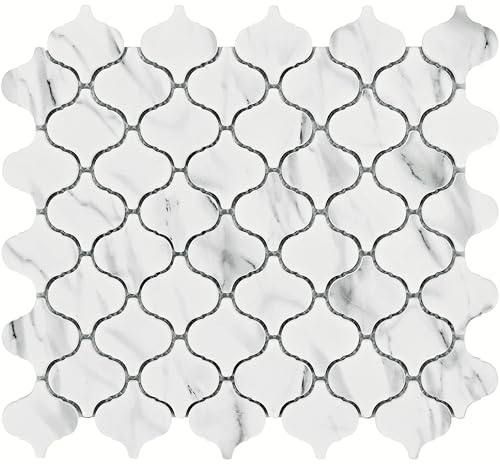 White Arabesque Glass Mosaic Tile