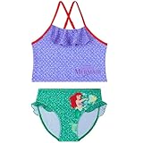 Design Carino e Pratico - Questo costume da bagno bambina, decorato con i personaggi Ariel e Flounder, il design con volant, aggiunge uno stile carino e alla moda. Il slip bambina da bagno e top per comodi e movimenti senza restrizioni durante il nuoto