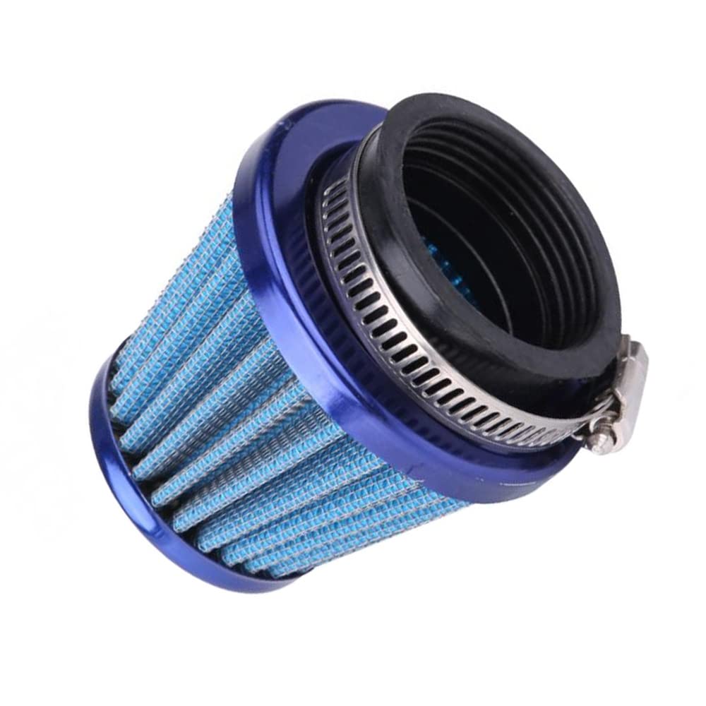 ETOPARS 2 X Bleu Filtre à Air de Moto Universel Kit de Filtre d'admission d'air Moto 52mm 53mm 54mm Clamp Induction Carburateur Filtre d'entrée d'air Kit