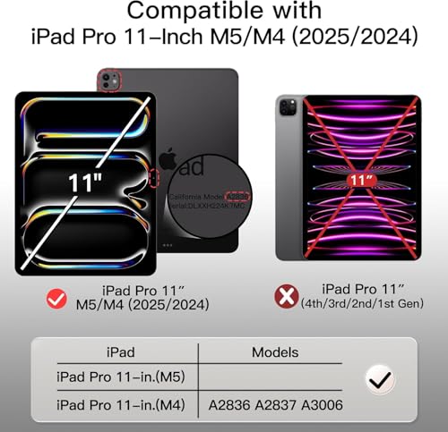 Funda para iPad Pro 11 M5 con encendido automático que evita caídas del lápiz 2