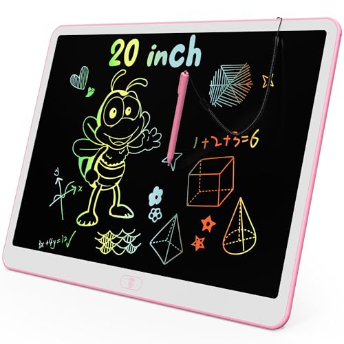 Image of KOKODI LCD Writing Tablet, 20 Inch Colorful Toddler Doodle Board Drawing Tablet, Erasable Reusable Electronic Drawing Pads, Educational and Learning Toy for 3-6 Years Old Boy and Girls(Pink)