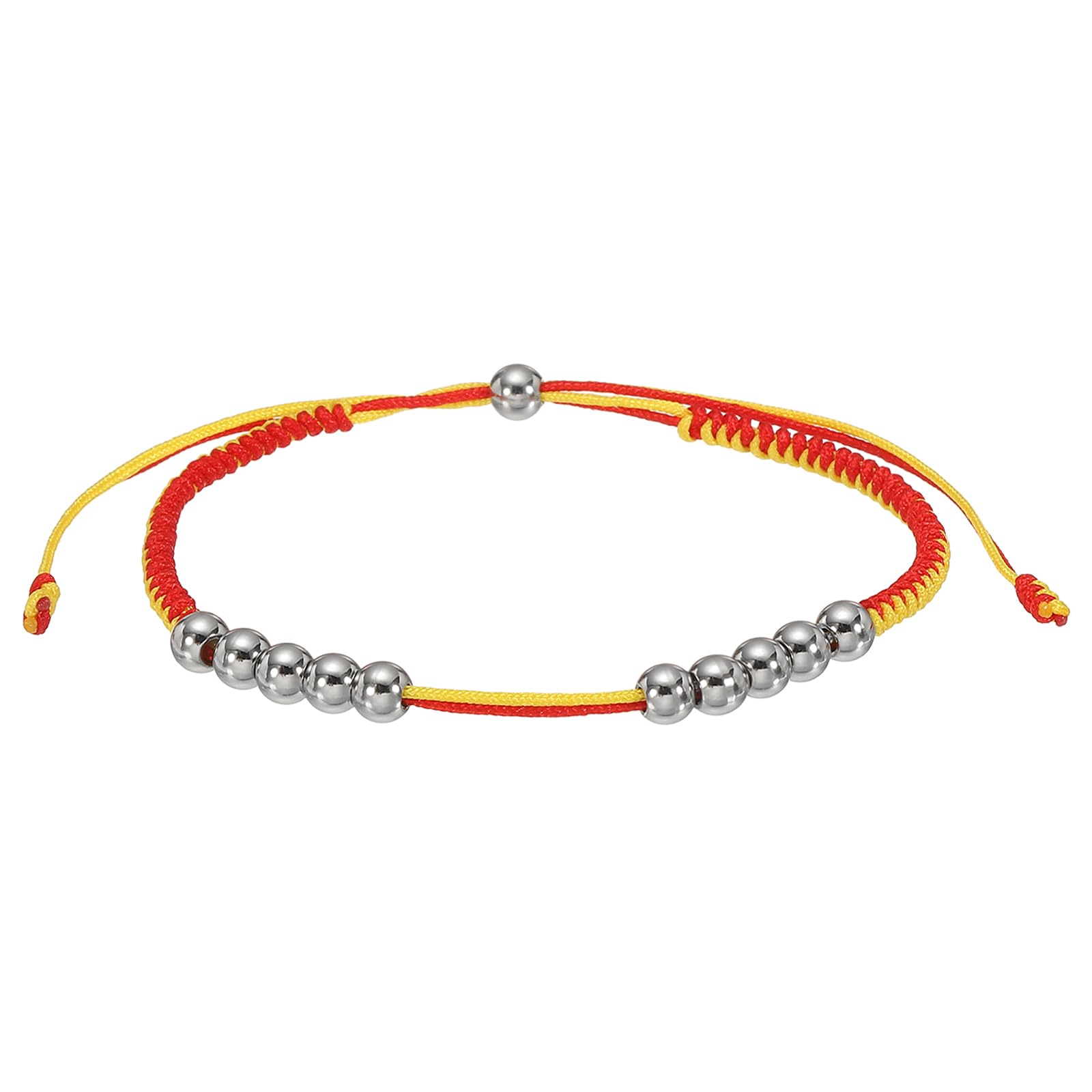 YELARXI Golf Stroke Counter Bracelet, Score Counter Bead Bracelet, Resizable 16-28cm Stainless Steel Bead Golf Score Tracking Fit for Women Men Golfer Stroke Count, Red & Gold