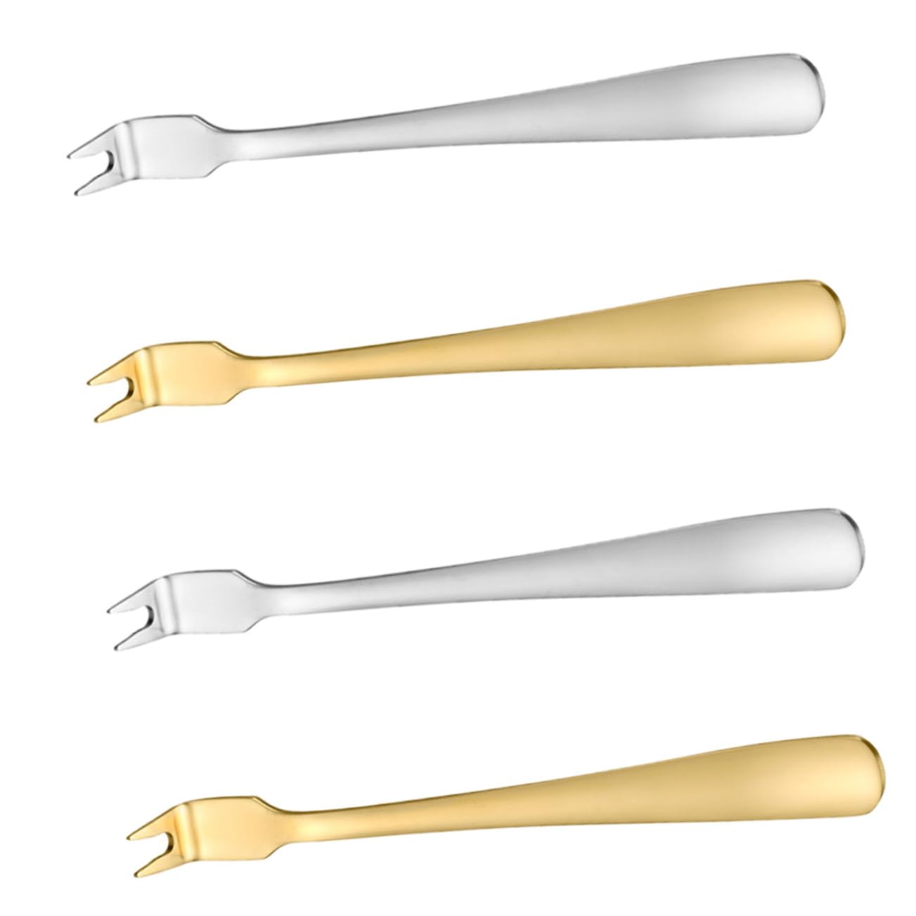 Unomor 1 Set 4pcs Stainless Steel Meat Fork Tasting Forks Fork for Bbq Fondue Forks Long Meat Fork Curved Meat Fork Salad Forks Mini Carving Fork Flatware Forks Fruit Cocktail Small Forks