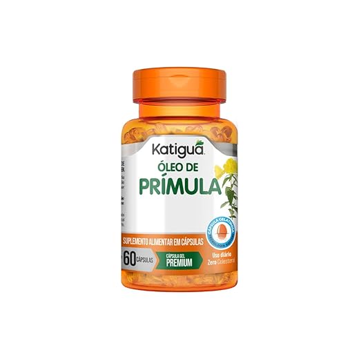 Katiguá, Óleo de Prímula Max, Óleo de Borragem, Gergelim de Trigo, Vitamina E, Sem sabor, Para Mulheres, 60 Cápsulas Soft Gel • 30 doses, Laranja