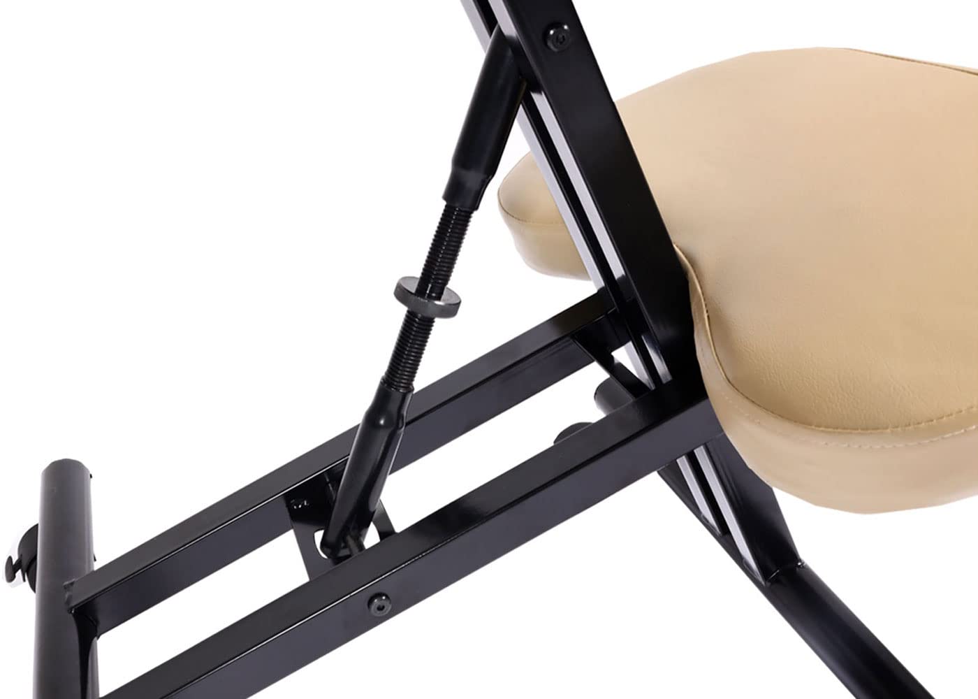 Mendler Asiento de Rodillas HWC-E10 Reposapiés-Rodillas, Imitación piel, metal, crema-nieve