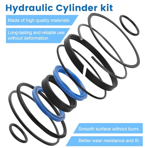 Image of Hydraulic Log Splitter Cylinder Rebuild Seal Kit for 4.0 inch Bore x 1.75 inch Rod Cylinder, Replace for Huskee Log Splitter Parts Hydraulic Cylinder Rebuild Kit (Pack of 11)
