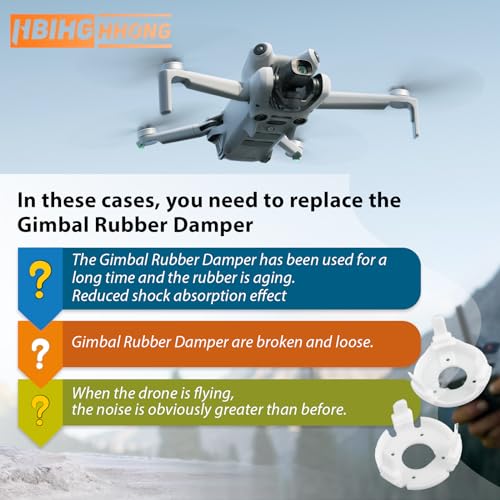 for DJI Mini 4 Pro Gimbal Shock Absorption Rubber Replacement for DJI Mini 4 Pro Damper Rubber Gimbal Camera Shock Absorber Drones Accessories Parts with Tools(Left and Right)